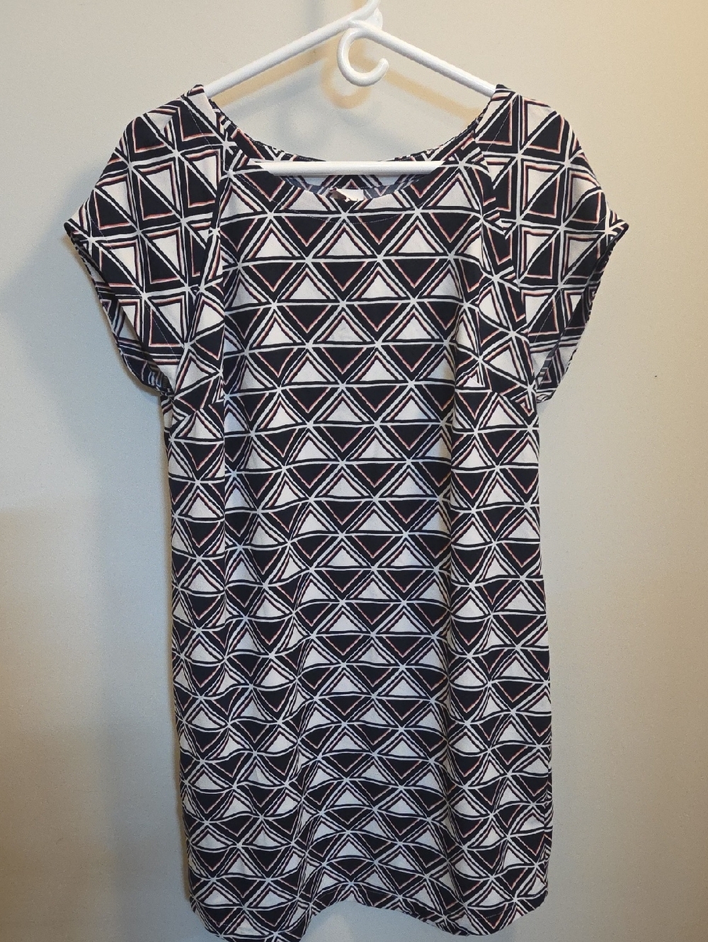 Merona Black & White Geometric Midi Dress (B51)